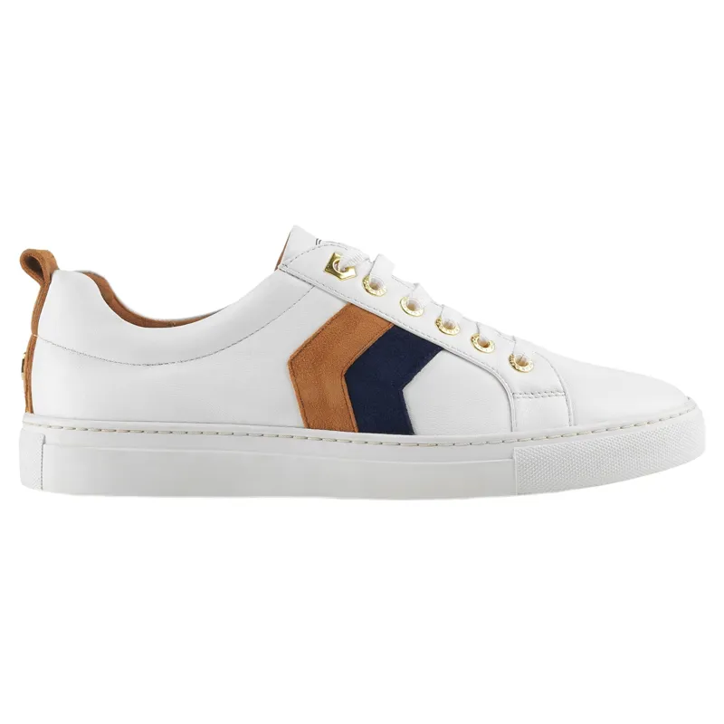 Fairfax and Favor Alexandra Leather Trainer in Navy/Tan