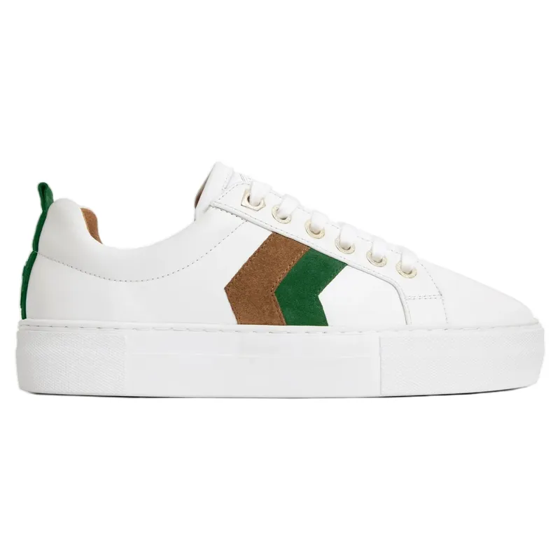 Fairfax and Favor Alexandra Platform Trainer in Clover Green/Tan-1