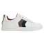 Fairfax and Favor Alexandra Trainer in White Leather Teal/Deep Taupe