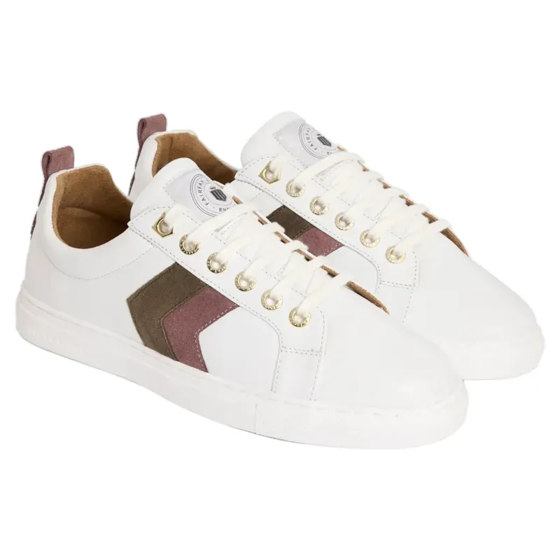 Fairfax and Favor Alexandra Trainer White Leather with Heather/Fog