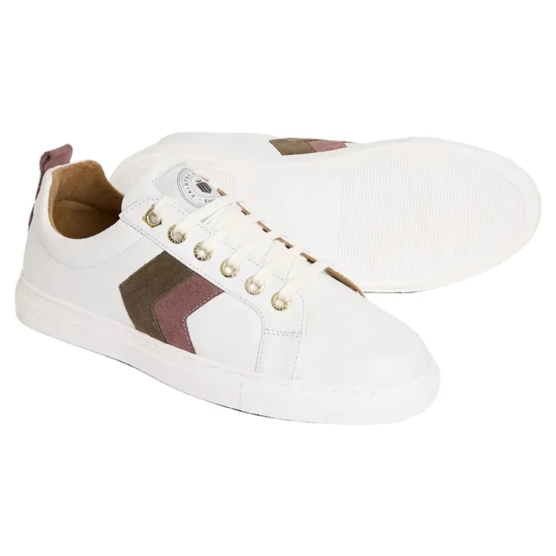 Fairfax and Favor Alexandra Trainer White Leather with Heather/Fog-3