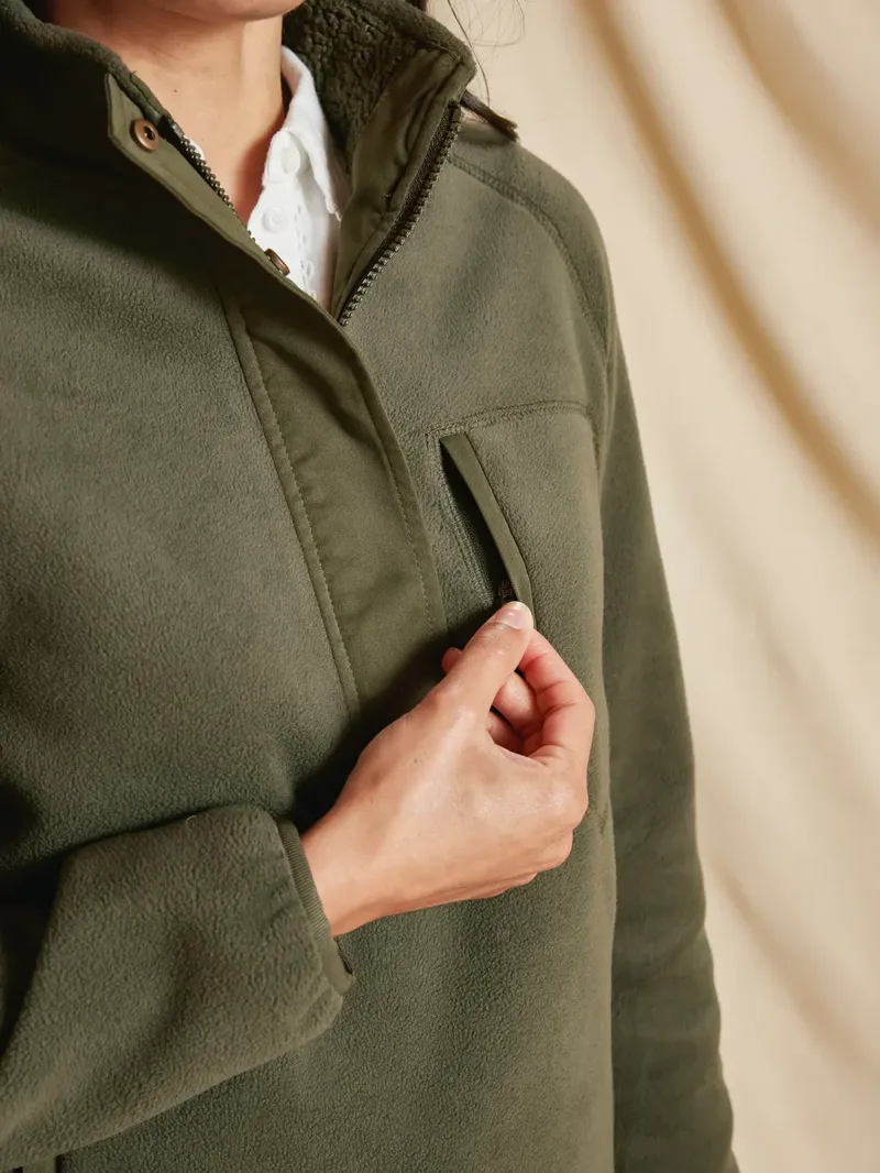 Fairfax and Favor Aria 1/4 Zip Fleece in Khaki-4