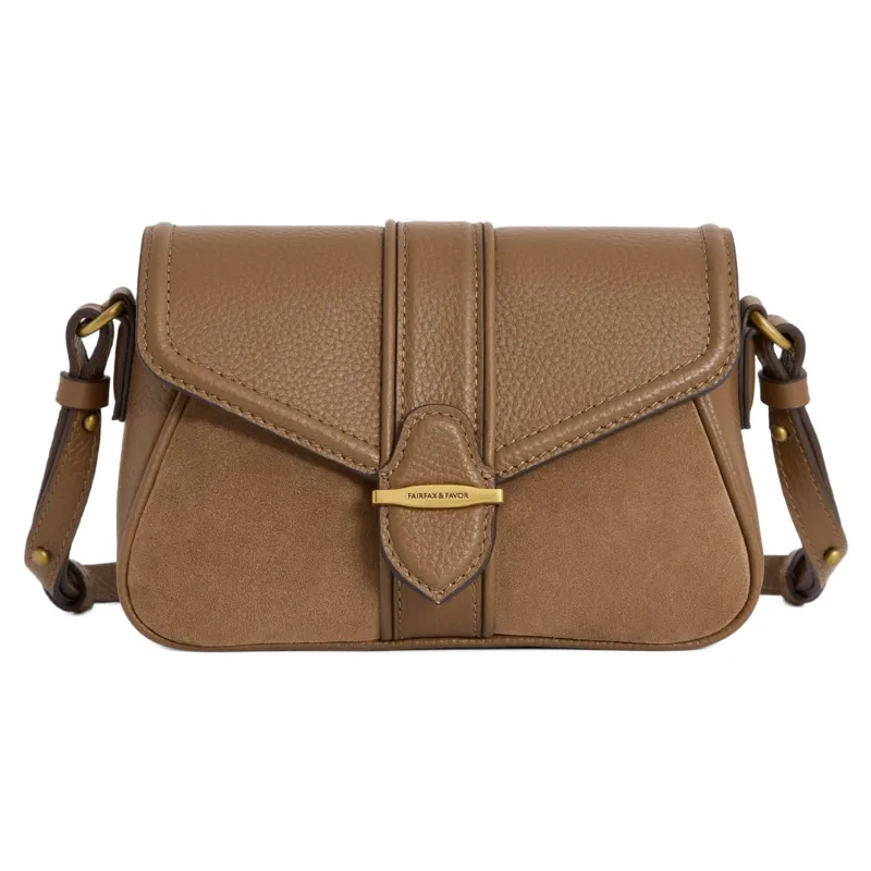 Fairfax and Favor Aviemore Crossbody Bag Suede in Tan