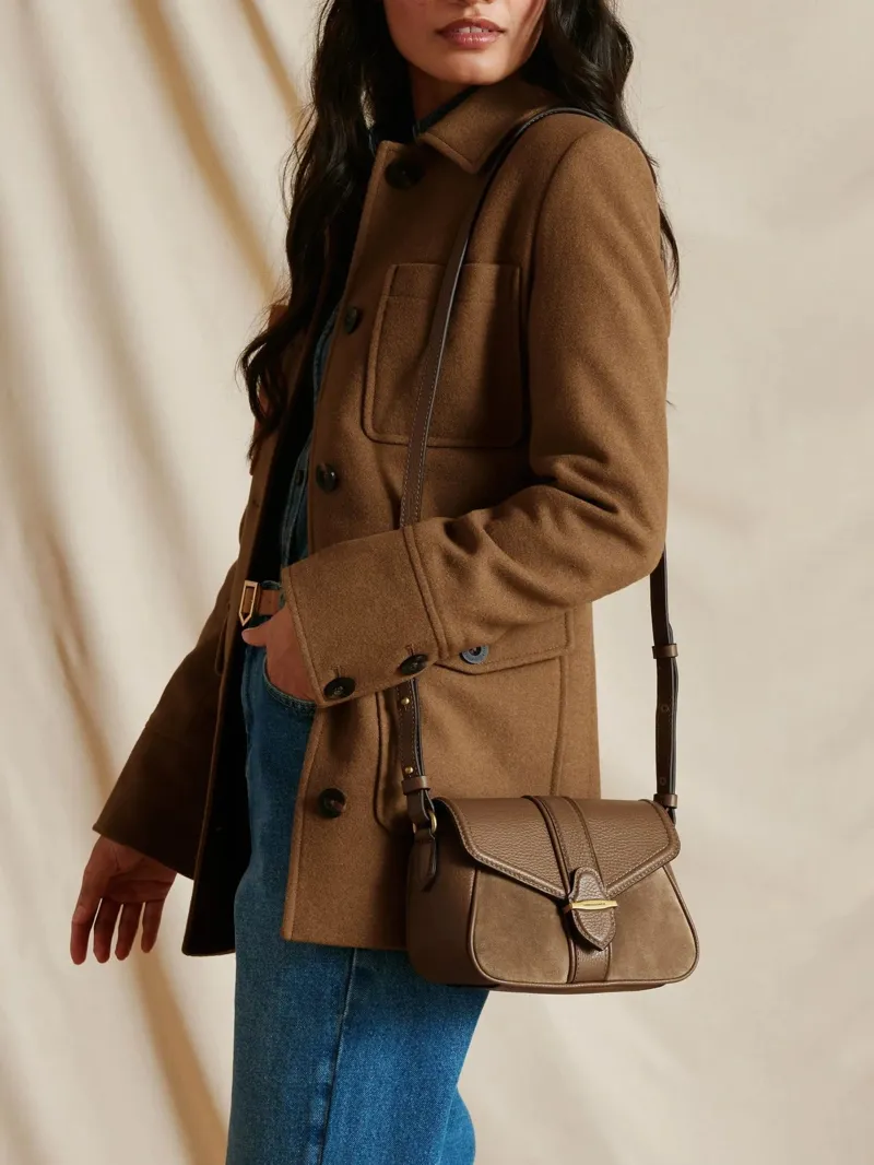 Fairfax and Favor Aviemore Crossbody Bag Suede in Tan-5