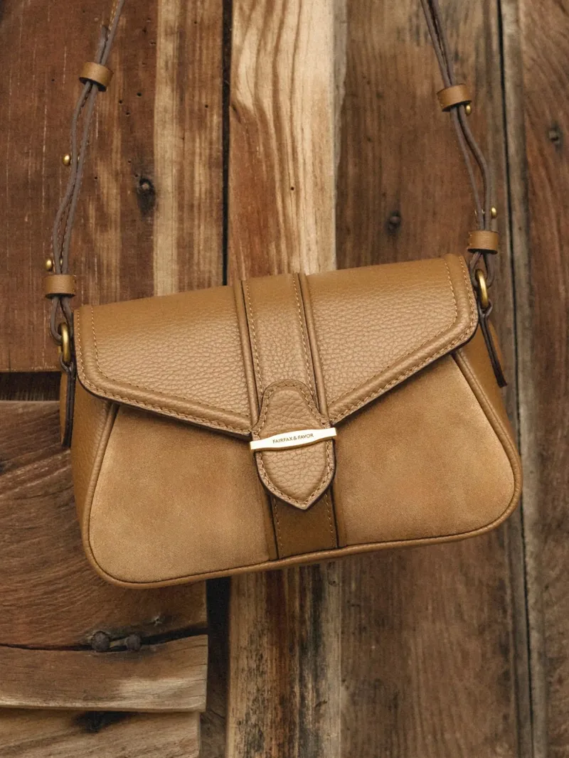Fairfax and Favor Aviemore Crossbody Bag Suede in Tan-6