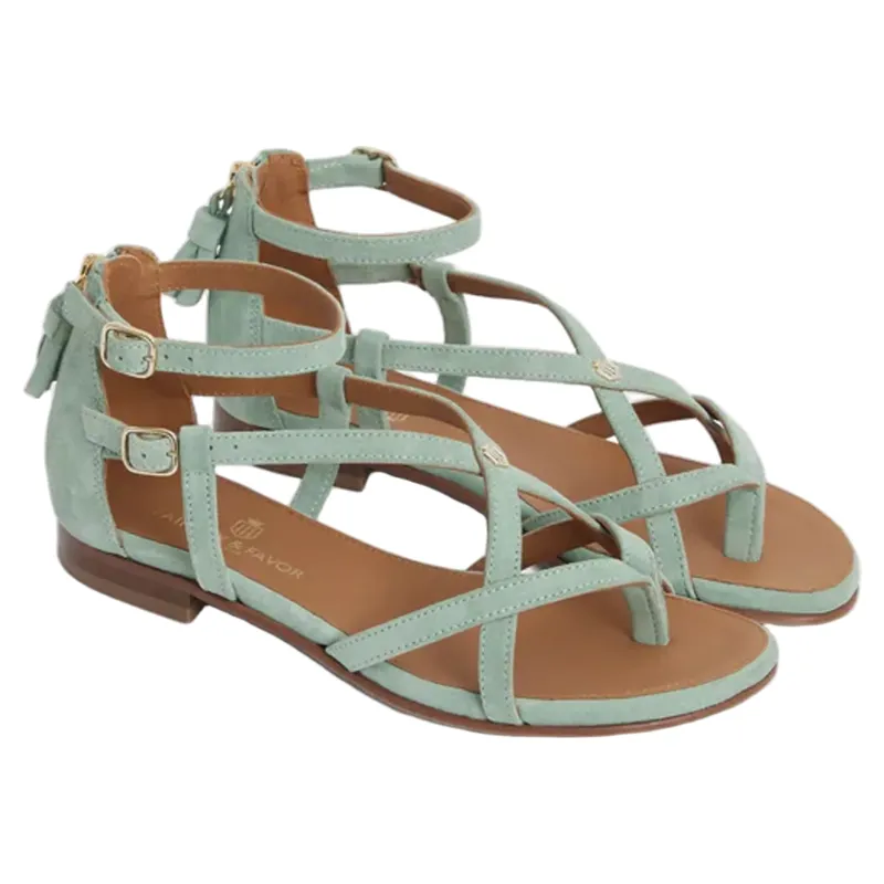 Fairfax and Favor Brancaster Sandal Mint Suede