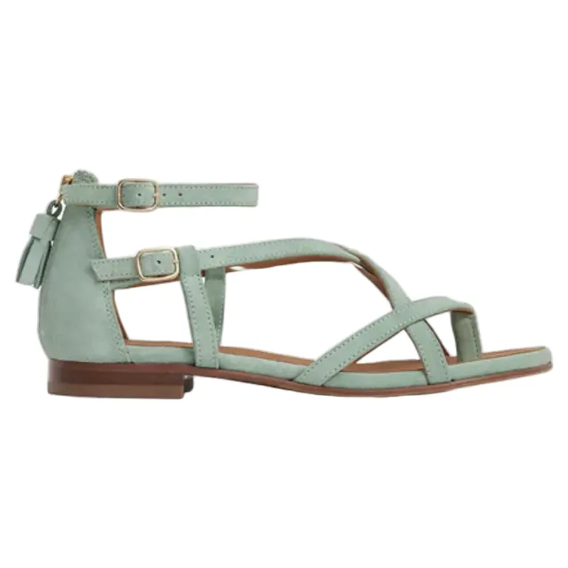 Fairfax and Favor Brancaster Sandal Mint Suede-1