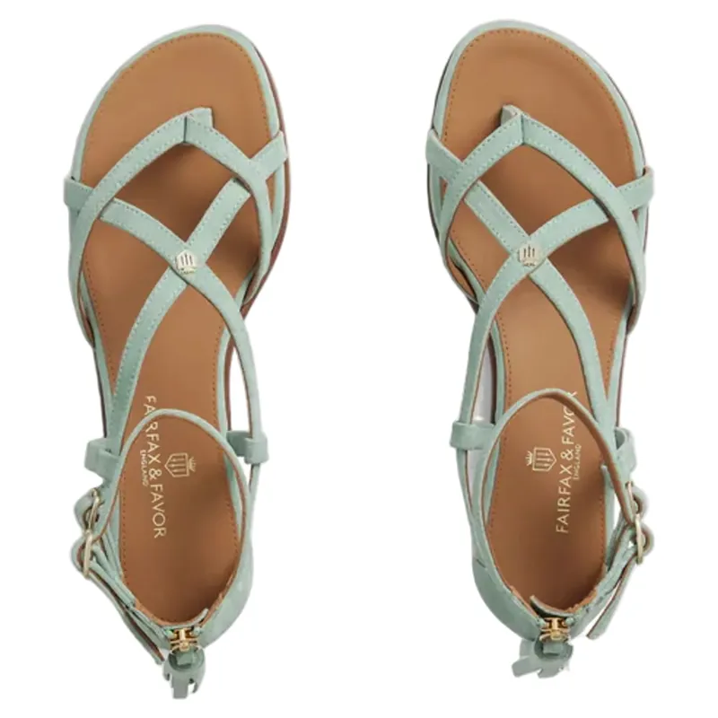 Fairfax and Favor Brancaster Sandal Mint Suede-5