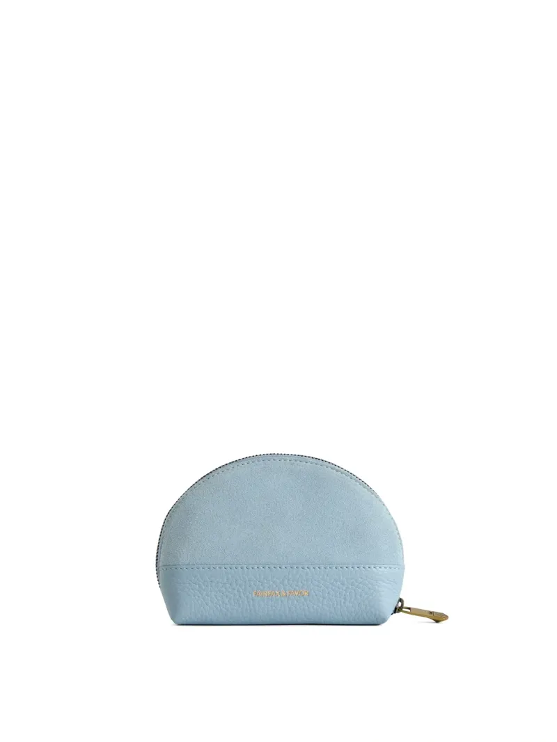 Fairfax and Favor Chiltern Coin Purse Suede in Sky Blue-1