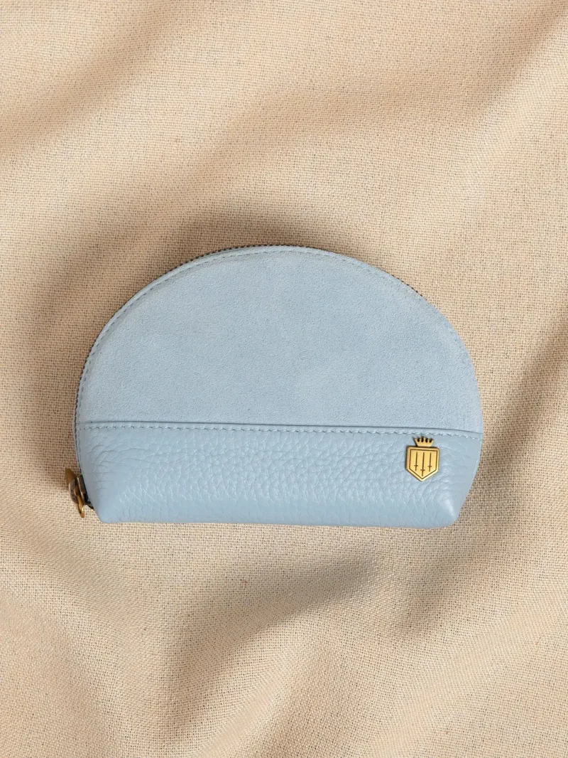 Fairfax and Favor Chiltern Coin Purse Suede in Sky Blue-5