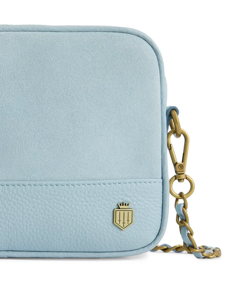 Fairfax and Favor Finsbury Cross Body Bag Suede in Sky Blue-3