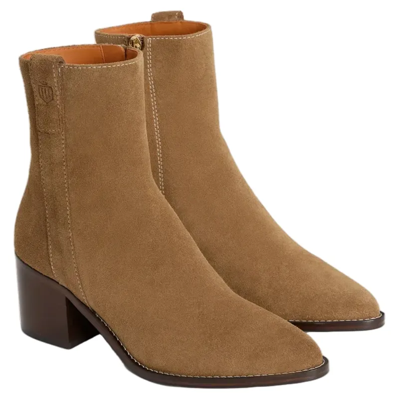 Fairfax and Favor Heeled Ludlow Ankle Boot Tan Suede