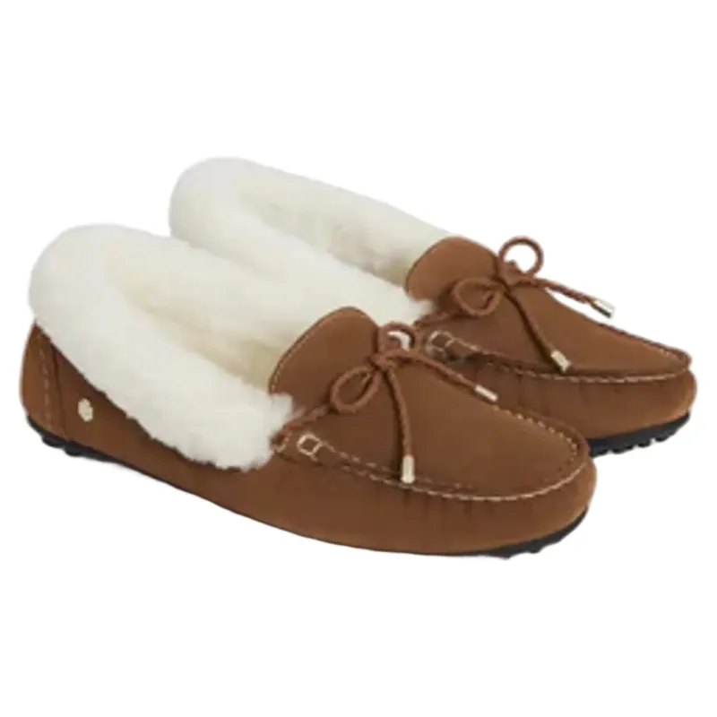 Fairfax and Favor Henley Shearling Lined Slipper Tan Suede