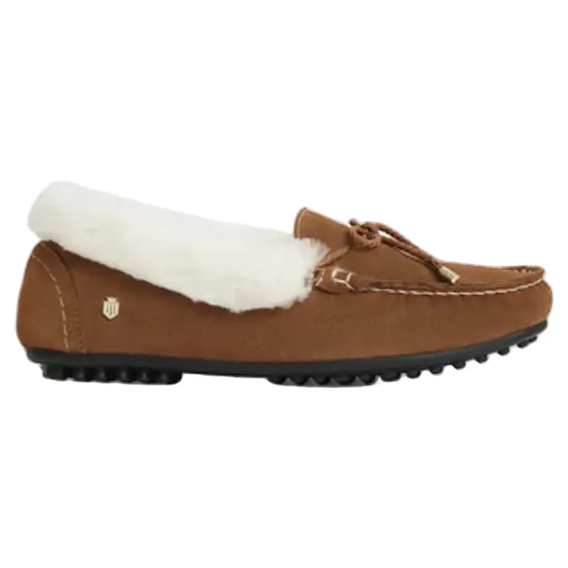 Fairfax and Favor Henley Shearling Lined Slipper Tan Suede-1