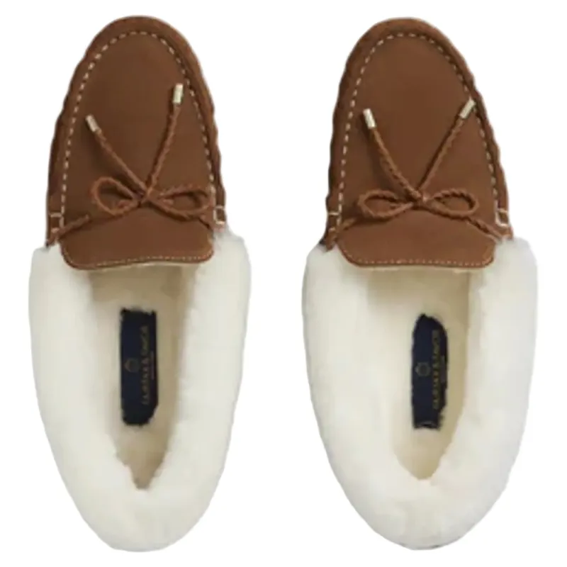 Fairfax and Favor Henley Shearling Lined Slipper Tan Suede-5