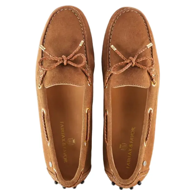 Fairfax and Favor Henley Suede Driver Tan-2