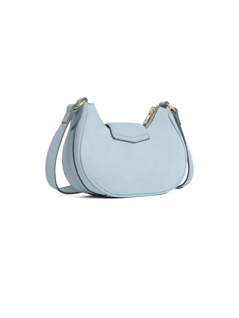 Fairfax and Favor Micro Mini Windsor Cross Body Suede in Sky Blue-2