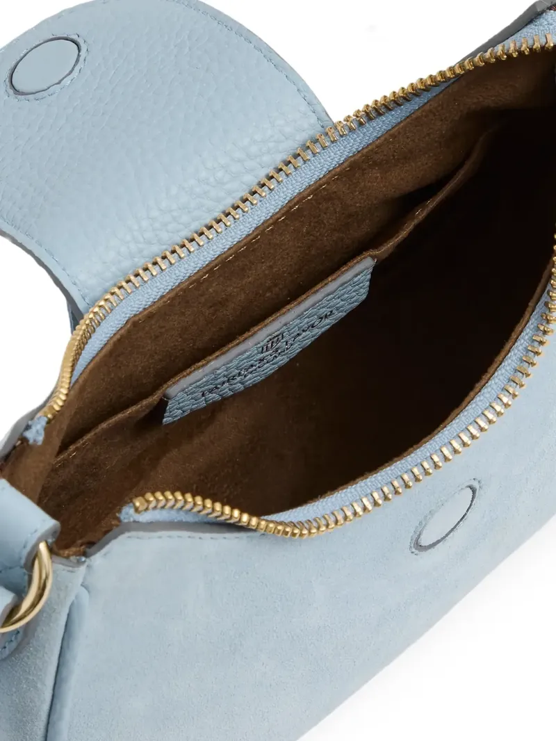 Fairfax and Favor Micro Mini Windsor Cross Body Suede in Sky Blue-4