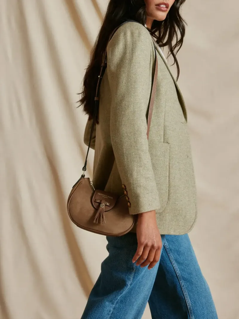 Fairfax and Favor Micro Mini Windsor Cross Body Suede in Tan-5