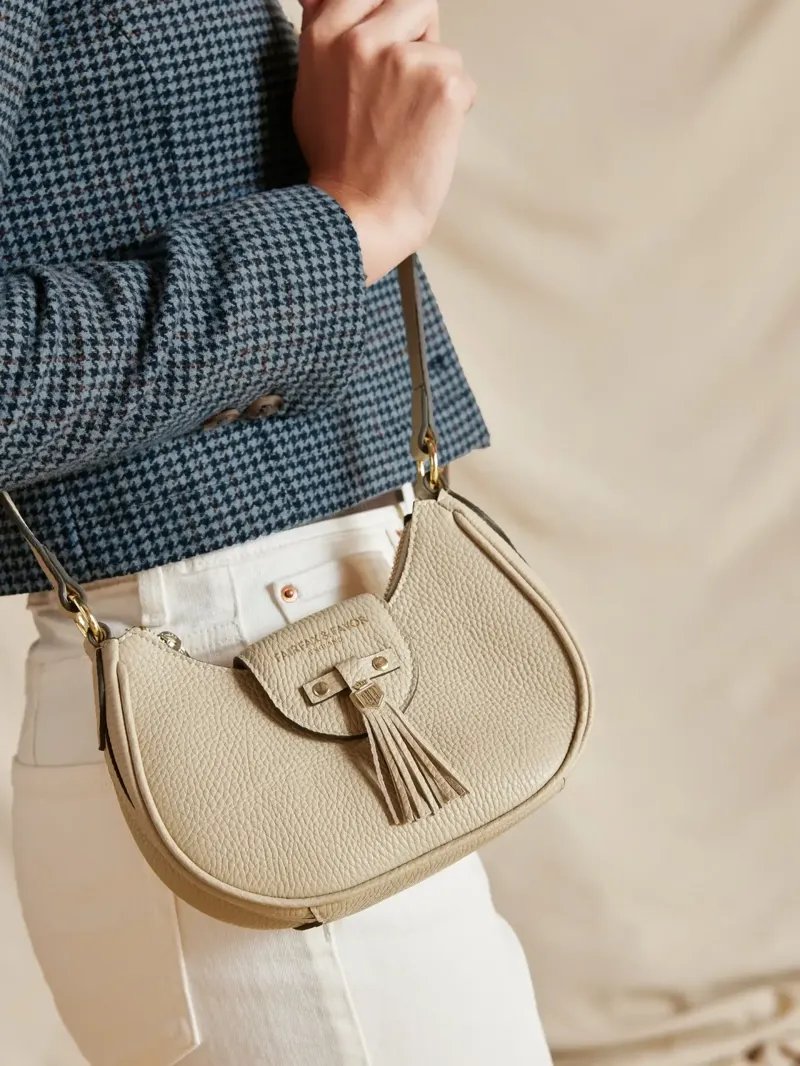 Fairfax and Favor Micro Windsor Cross Body Leather in Stone-5
