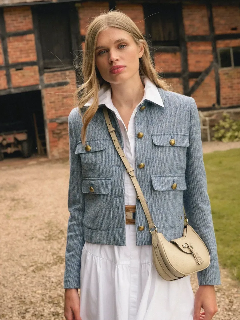 Fairfax and Favor Micro Windsor Cross Body Leather in Stone-6