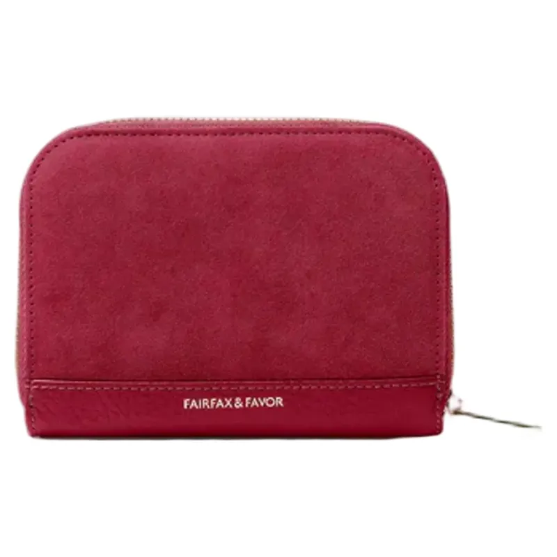 Fairfax and Favor Mini Salisbury Purse Cherry Suede-1