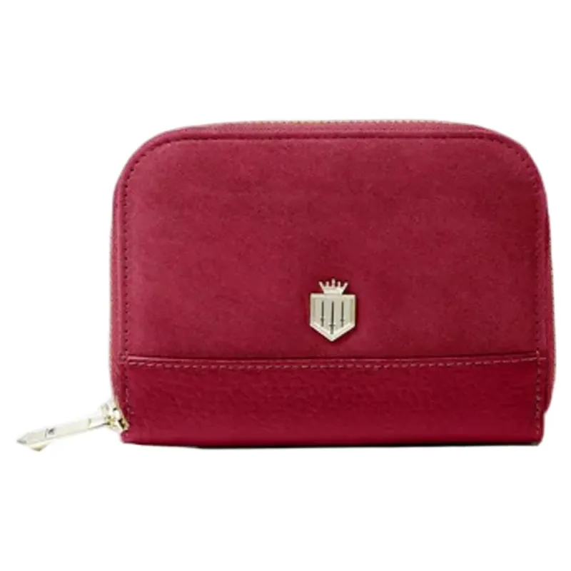 Fairfax and Favor Mini Salisbury Purse Cherry Suede-3