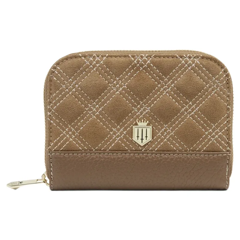 Fairfax and Favor Mini Salisbury Purse Quilted in Tan Suede