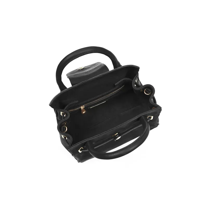 Fairfax and Favor Mini Windsor Handbag Black Suede-6