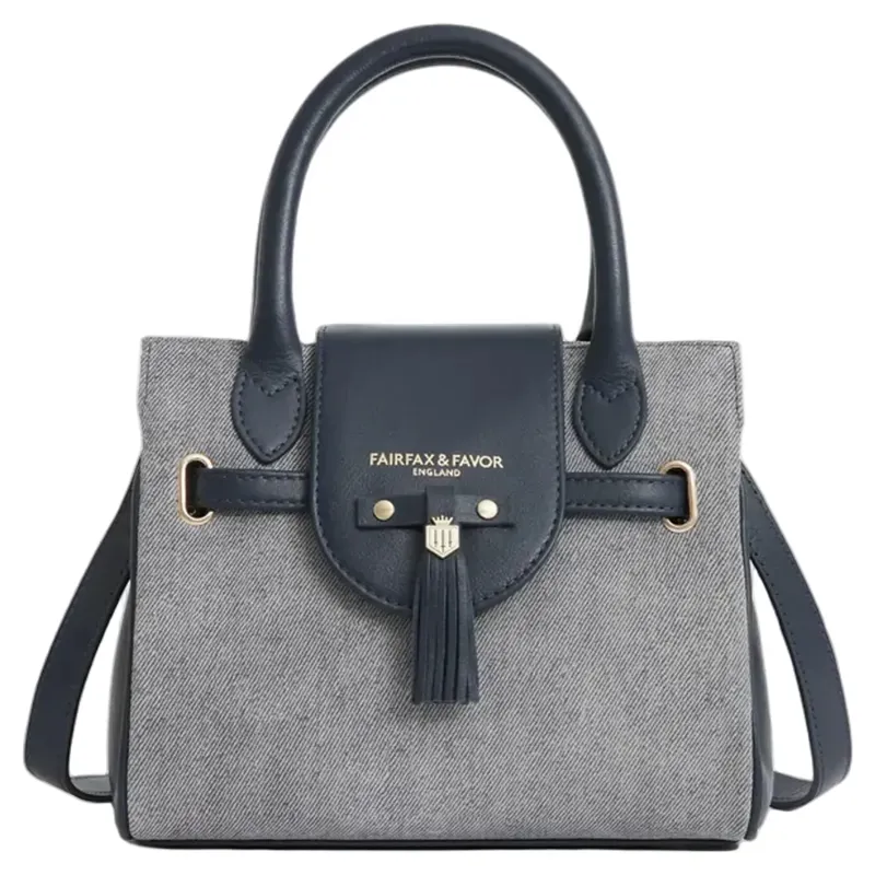 Fairfax and Favor Mini Windsor Handbag Denim Suede-1