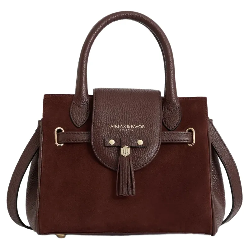Fairfax and Favor Mini Windsor Handbag in Port Suede