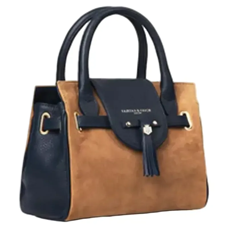 Fairfax and Favor Mini Windsor Handbag in Tan/Navy-1