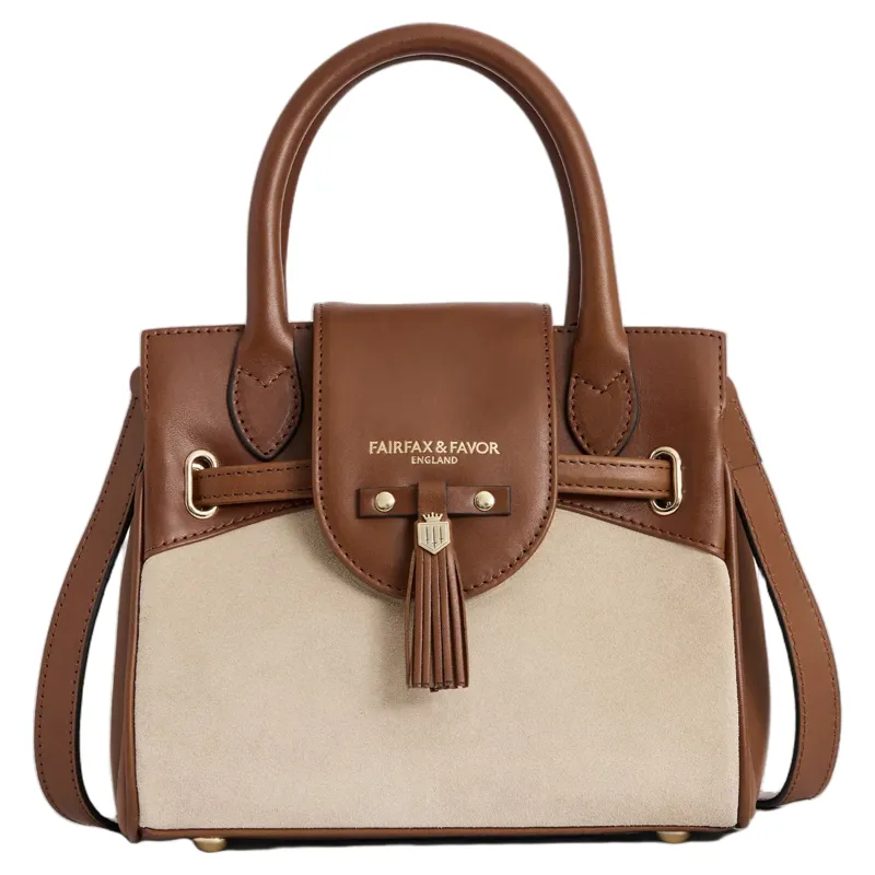 Fairfax and Favor Mini Windsor Handbag in Tan/Stone Leather