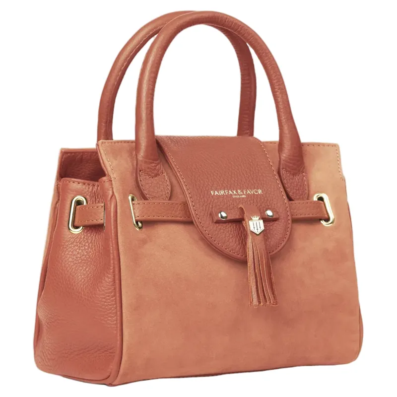 Fairfax and Favor Mini Windsor Handbag Melon Suede-2