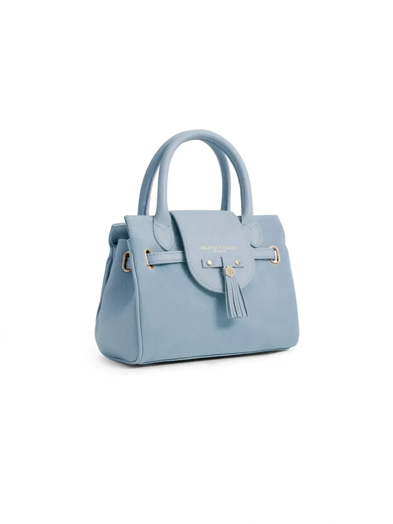 Fairfax and Favor Mini Windsor Handbag Suede in Sky Blue-1