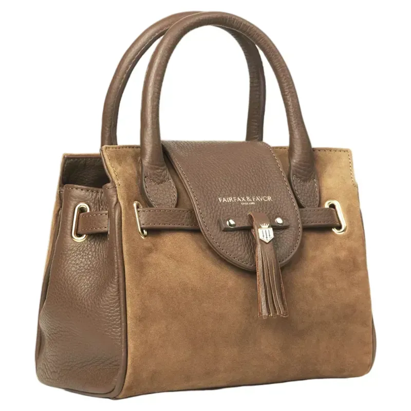 Fairfax and Favor Mini Windsor Handbag Suede in Tan-1