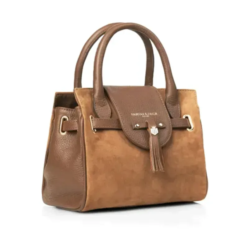 Fairfax and Favor Mini Windsor Handbag Suede in Tan-2