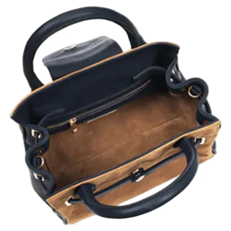 Fairfax and Favor Mini Windsor Handbag Tan/Navy-2