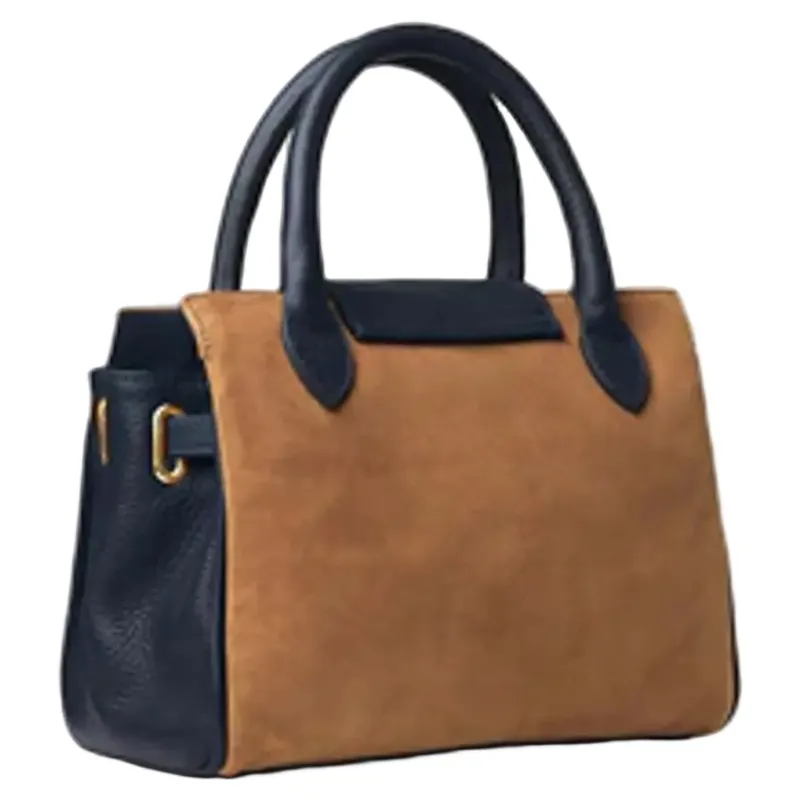 Fairfax and Favor Mini Windsor Handbag Tan/Navy-3