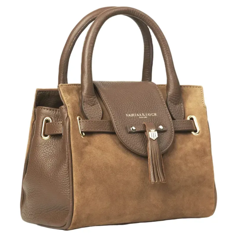 Fairfax and Favor Mini Windsor Handbag Tan Suede