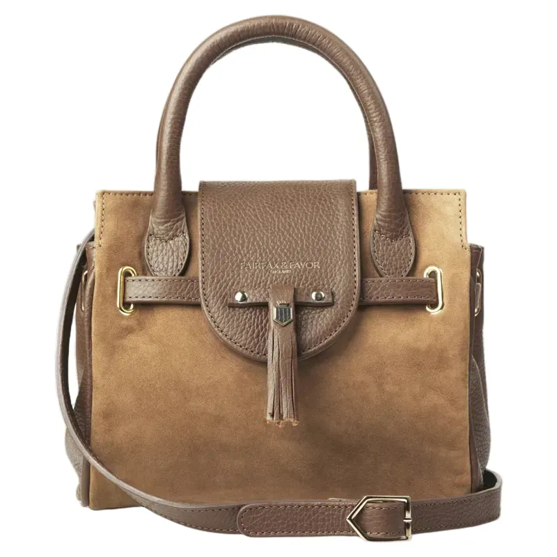 Fairfax and Favor Mini Windsor Handbag Tan Suede-2