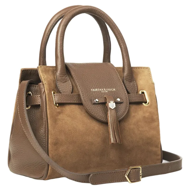 Fairfax and Favor Mini Windsor Handbag Tan Suede-3