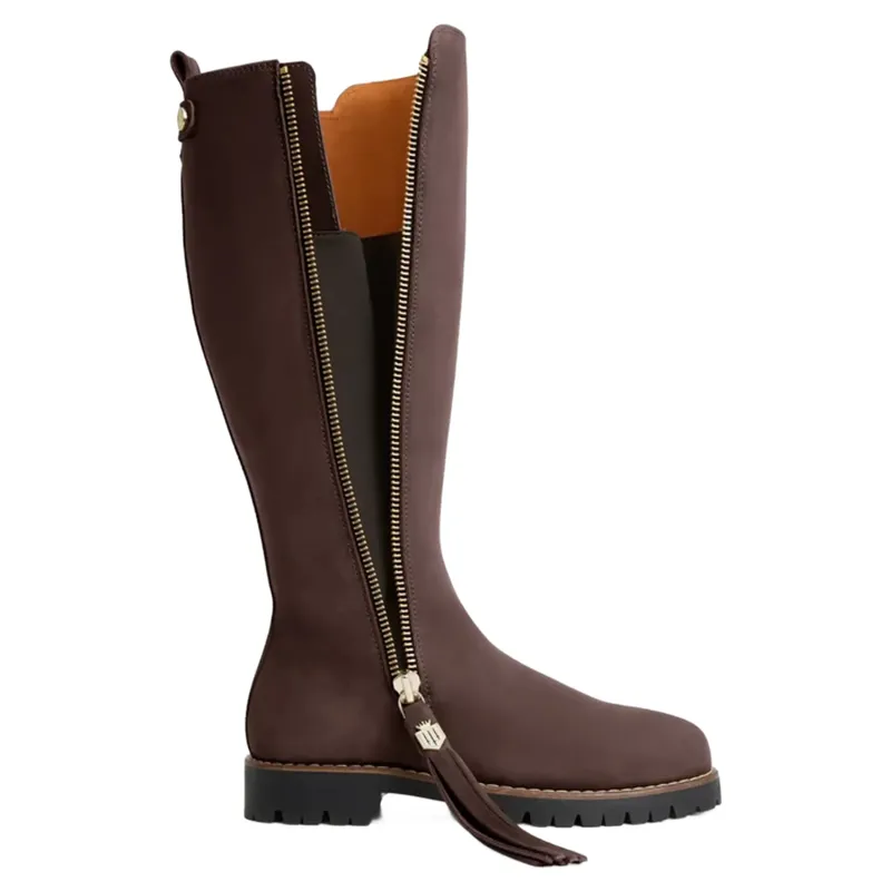 Fairfax and Favor Oakham Waterproof Knee High Boots Mahogany Leather-4