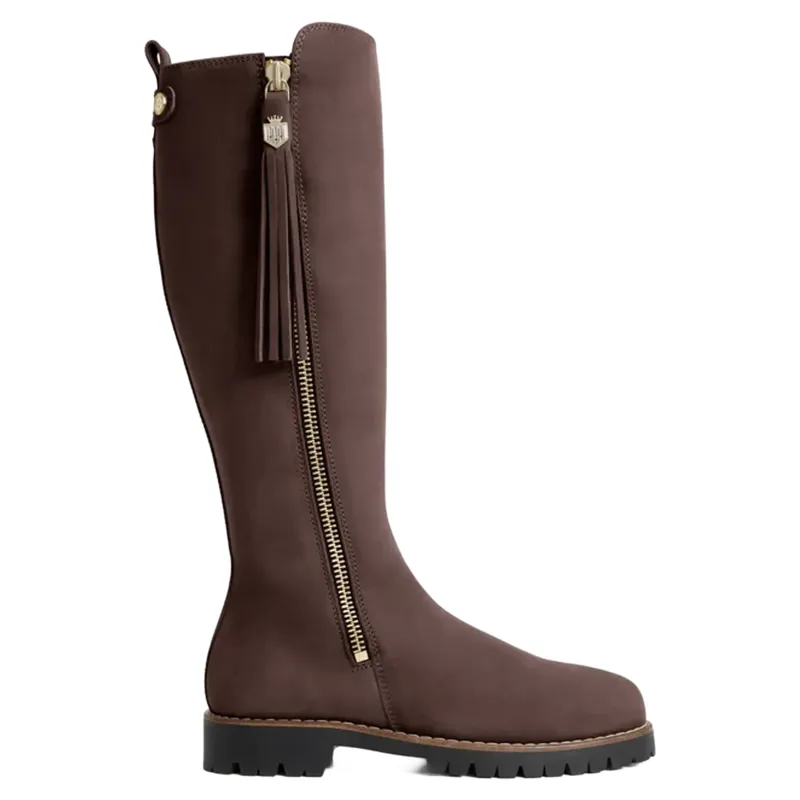 Fairfax and Favor Oakham Waterproof Knee High Boots Mahogany Leather-5