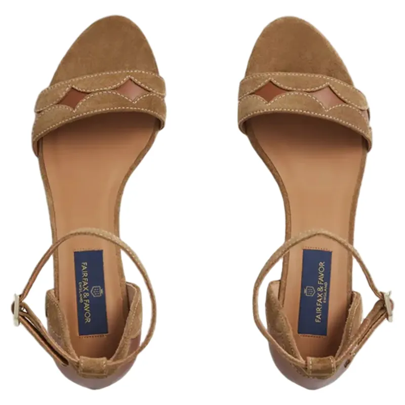 Fairfax and Favor Ohio Mid Heel Tan Suede-4