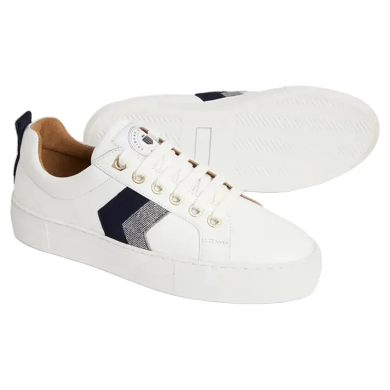 Fairfax and Favor Alexandra Platform Trainer Leather in Navy/Denim-4