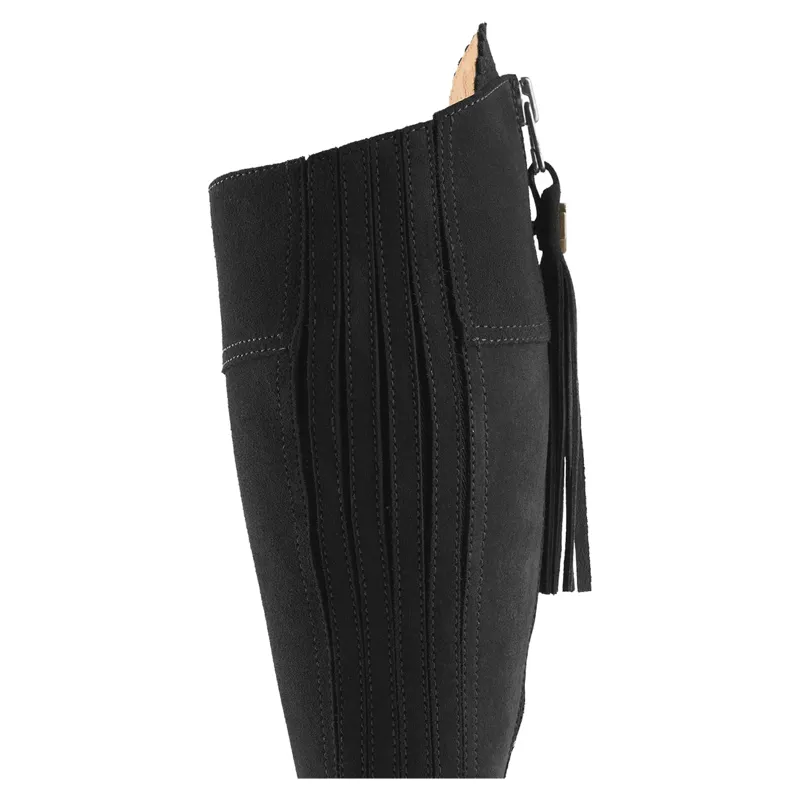 Fairfax and Favor Regina Flat Boots Black Suede-3