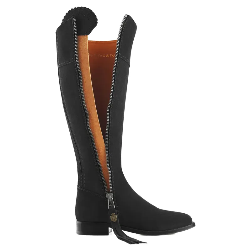 Fairfax and Favor Regina Flat Boots Black Suede-4