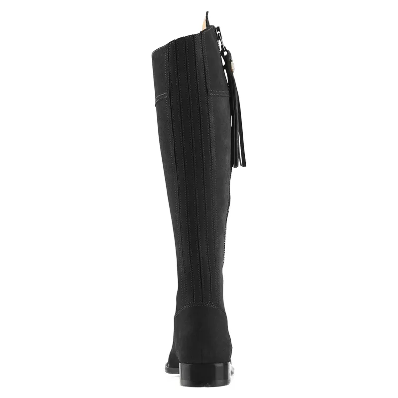 Fairfax and Favor Regina Flat Boots Black Suede-5