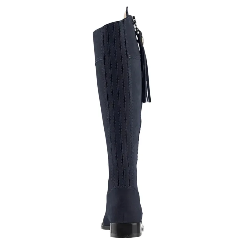 Fairfax and Favor Regina Flat Boots Navy Suede-2